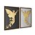 Kit Dois Quadros Decorativos Fada Dourada Preto E Branco - Imagem 6