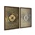 Kit Dois Quadros Decorativos Abstrato Circulos E Ranhaduras Dourados - Imagem 6