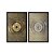 Kit Dois Quadros Decorativos Abstrato Circulos E Ranhaduras Dourados - Imagem 3