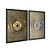 Kit Dois Quadros Decorativos Abstrato Circulos E Ranhaduras Dourados - Imagem 4