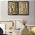 Kit Dois Quadros Decorativos Abstrato Detalhes Dourados Brancso e Pretos - Imagem 7