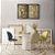 Kit Dois Quadros Decorativos Abstrato Detalhes Dourados Brancso e Pretos - Imagem 8
