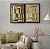 Kit Dois Quadros Decorativos Abstrato Detalhes Dourados Brancso e Pretos - Imagem 9