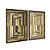Kit Dois Quadros Decorativos Abstrato Detalhes Dourados Brancso e Pretos - Imagem 6