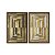 Kit Dois Quadros Decorativos Abstrato Detalhes Dourados Brancso e Pretos - Imagem 5