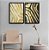 Kit Dois Quadros Decorativos Listras Orgãnicas Douradas Fundo Preto E Branco - Imagem 7