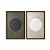 Kit Dois Quadros Decorativos Abstrato Circulo Preto E Branco Listras Douradas - Imagem 5