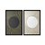 Kit Dois Quadros Decorativos Abstrato Circulo Preto E Branco Listras Douradas - Imagem 3