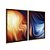 Kit Dois Quadros Decorativos Degradê Dourado e Azul Abstrato Ondas - Imagem 6