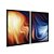 Kit Dois Quadros Decorativos Degradê Dourado e Azul Abstrato Ondas - Imagem 4