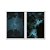Kit Dois Quadros Decorativos Céu Estrelado Em Constraste Com O Mar Profundo - Imagem 1
