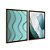 Kit Dois Quadros Decorativos Abstrato Ondas Tons de Turquesa - Imagem 6