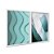 Kit Dois Quadros Decorativos Abstrato Ondas Tons de Turquesa - Imagem 2