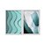 Kit Dois Quadros Decorativos Abstrato Ondas Tons de Turquesa - Imagem 1