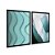 Kit Dois Quadros Decorativos Abstrato Ondas Tons de Turquesa - Imagem 4