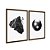 Kit Dois Quadros Decorativos Contraste Entre Pedra e Esfera Preto E Branco - Imagem 6