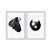 Kit Dois Quadros Decorativos Contraste Entre Pedra e Esfera Preto E Branco - Imagem 1