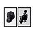 Kit Dois Quadros Decorativos Contraste Entre Formas Geométricas 3D Preto E Branco - Imagem 3