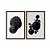 Kit Dois Quadros Decorativos Contraste Entre Formas Geométricas 3D Preto E Branco - Imagem 5