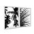 Kit Dois Quadros Decorativos Palmeiras Pretas E Brancas - Imagem 2