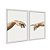 Kit Dois Quadros Decorativos Foco Mãos Afresco A Criação De Adão - Imagem 2