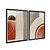 Kit Dois Quadros Decorativos Formas Geométricas Efeito Aquarela Marrom E Vermelho - Imagem 4