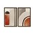 Kit Dois Quadros Decorativos Formas Geométricas Efeito Aquarela Marrom E Vermelho - Imagem 5
