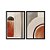 Kit Dois Quadros Decorativos Formas Geométricas Efeito Aquarela Marrom E Vermelho - Imagem 3