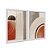 Kit Dois Quadros Decorativos Formas Geométricas Efeito Aquarela Marrom E Vermelho - Imagem 2