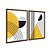 Kit Dois Quadros Decorativos Formas Geométricas E Listras Amarelo Cinza E Preto - Imagem 6