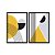 Kit Dois Quadros Decorativos Formas Geométricas E Listras Amarelo Cinza E Preto - Imagem 3