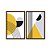Kit Dois Quadros Decorativos Formas Geométricas E Listras Amarelo Cinza E Preto - Imagem 5