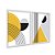 Kit Dois Quadros Decorativos Formas Geométricas E Listras Amarelo Cinza E Preto - Imagem 2