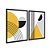 Kit Dois Quadros Decorativos Formas Geométricas E Listras Amarelo Cinza E Preto - Imagem 4