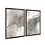 Kit Dois Quadros Decorativos Manchas de Aquarelas Cinzas Com Detalhes Dourados - Imagem 6