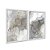 Kit Dois Quadros Decorativos Manchas de Aquarelas Cinzas Com Detalhes Dourados - Imagem 2