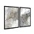 Kit Dois Quadros Decorativos Manchas de Aquarelas Cinzas Com Detalhes Dourados - Imagem 4