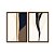 Kit Dois Quadros Decorativos Abstrato Linhas Dourado Marrom E Bege - Imagem 5
