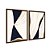 Kit Dois Quadros Decorativos Abstrato Linhas Marrom Bege E Dourado - Imagem 6
