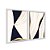 Kit Dois Quadros Decorativos Abstrato Linhas Marrom Bege E Dourado - Imagem 2