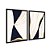 Kit Dois Quadros Decorativos Abstrato Linhas Marrom Bege E Dourado - Imagem 4