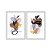 Kit Dois Quadros Decorativos Plantas Boho Listras Amarelas - Imagem 1