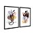 Kit Dois Quadros Decorativos Plantas Boho Listras Amarelas - Imagem 4