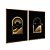 Kit Dois Quadros Decorativos Abstrato Janelas Deserto Escada Dourada e Preto - Imagem 6