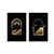 Kit Dois Quadros Decorativos Abstrato Janelas Deserto Escada Dourada e Preto - Imagem 3