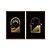 Kit Dois Quadros Decorativos Abstrato Janelas Deserto Escada Dourada e Preto - Imagem 5