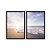 Kit Dois Quadros Decorativos Praia Nascer do Sol Céu Azul - Imagem 3