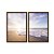 Kit Dois Quadros Decorativos Praia Nascer do Sol Céu Azul - Imagem 5