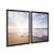 Kit Dois Quadros Decorativos Praia Nascer do Sol Céu Azul - Imagem 4