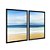 Kit Dois Quadros Decorativos Praia Abstrata Efeito Tinta A Óleo - Imagem 4